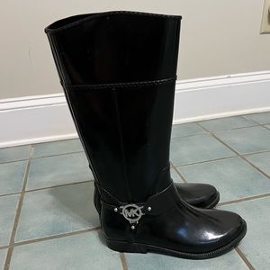 Michael Kors black rain boots size 9